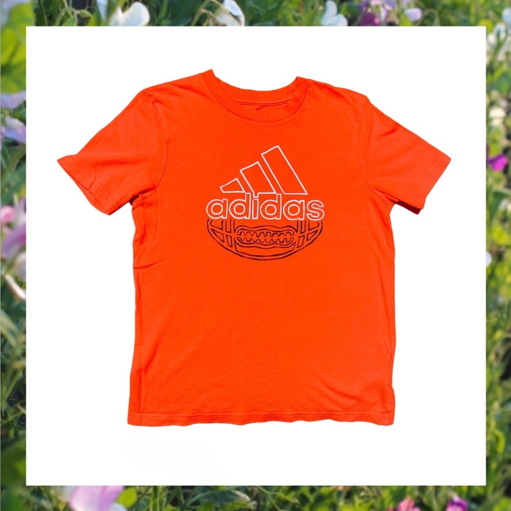 ADIDAS Boy's Orange Football T-Shirt - Size 7